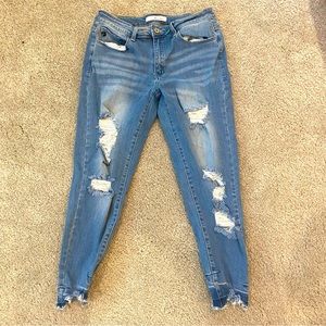 KanCan Estilo Light Wash Distressed Faded Skinny Jeans Size 29